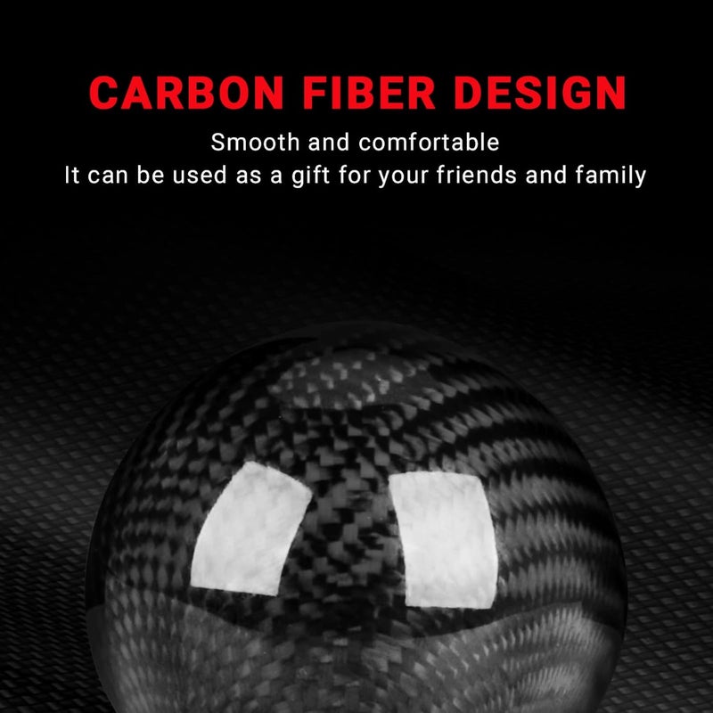 ANDO RACING Carbon Fiber Shift Knob Gear,Universal Carbon Fiber Style Round Ball Shift Knob with 3 Adapter,Fit for Manual Car (Black) - Image 3